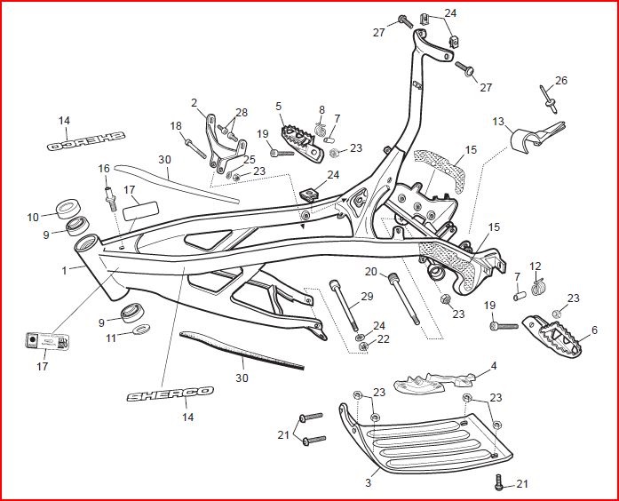 (12.2) Sherco Motorhalter für alle Modelle